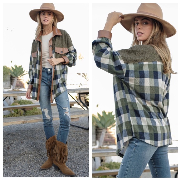 ShopEvelynne Tops - #12 Boho Fabulous Three Multi Fabric Color Blocked Shacket